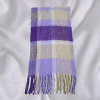Elegant Minimalist Plaid Long Shawl Thickened Warm Scarf for Women