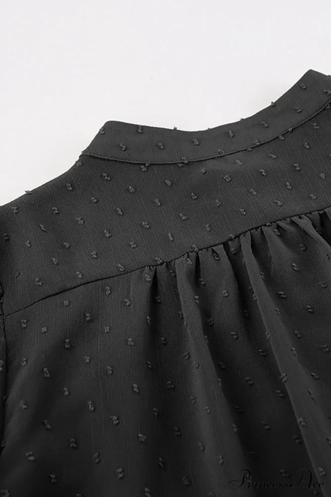 Elegant Neckline Mandarin - Flounce Blouse Solid 3 Color Options