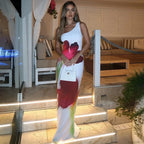 Elegant One Shoulder Backless Maxi Floral Dress