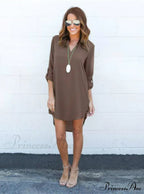 Elegant Plus Size Long Sleeve Irregular Chiffon Dress