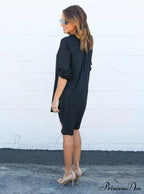 Elegant Plus Size Long Sleeve Irregular Chiffon Dress