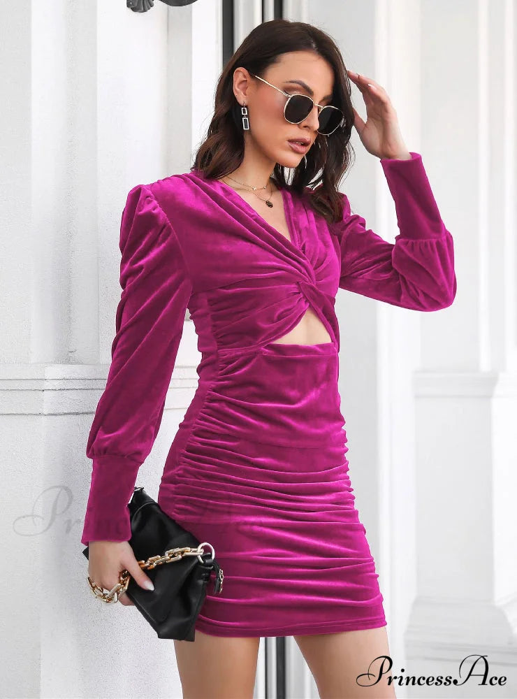 Elegant Polka Dot Dress with Long Sleeves