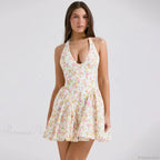 Elegant Print A-line Vacation Dress