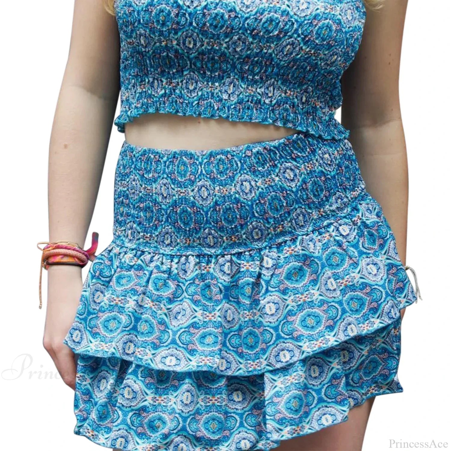 Elegant Printed Pleated Skirt