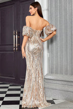 Elegant Sequin Fitted Mermaid Evening Dress
