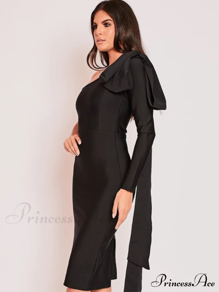 Elegant Sexy Bowknot Evening Club Party Dress