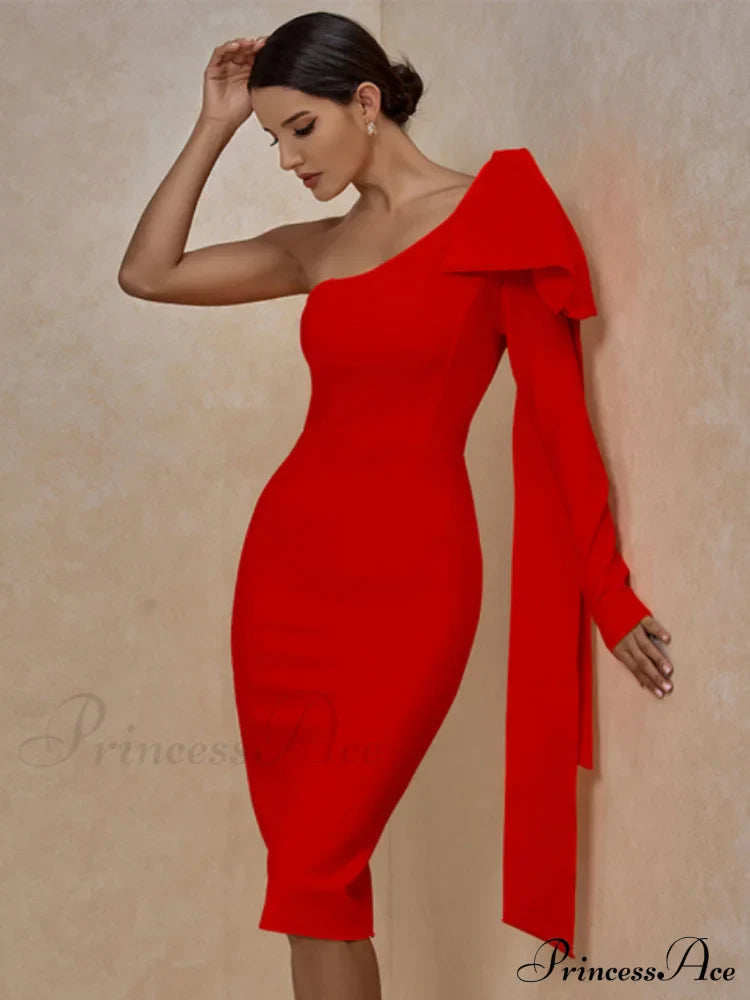 Elegant Sexy Bowknot Evening Club Party Dress