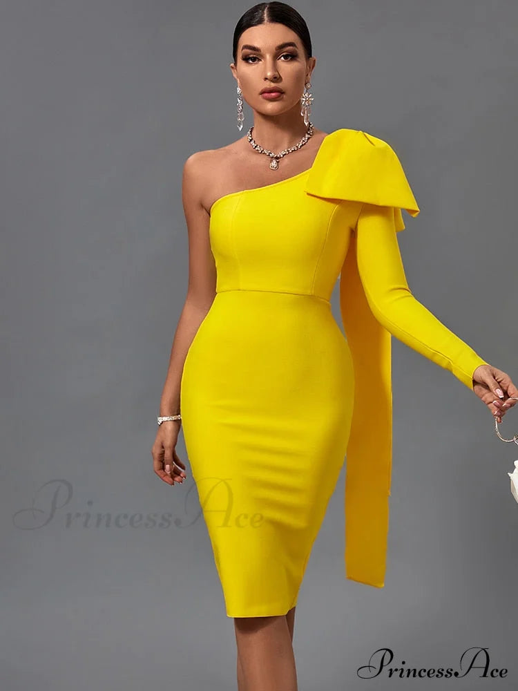 Elegant Sexy Bowknot Evening Club Party Dress