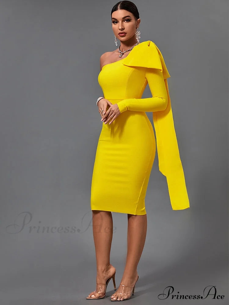Elegant Sexy Bowknot Evening Club Party Dress