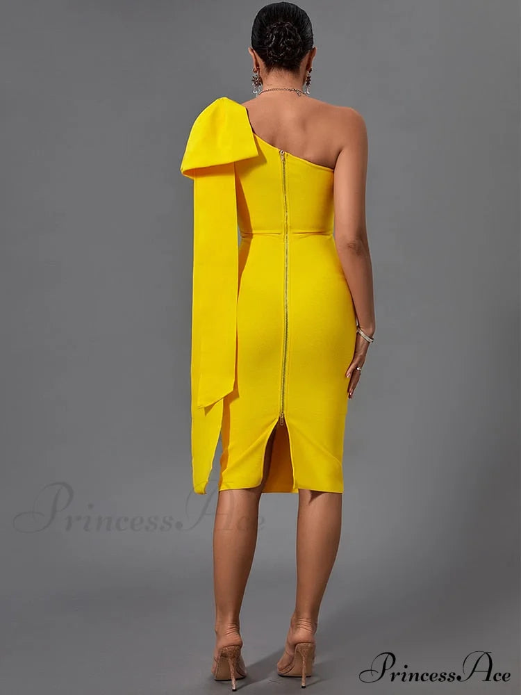 Elegant Sexy Bowknot Evening Club Party Dress