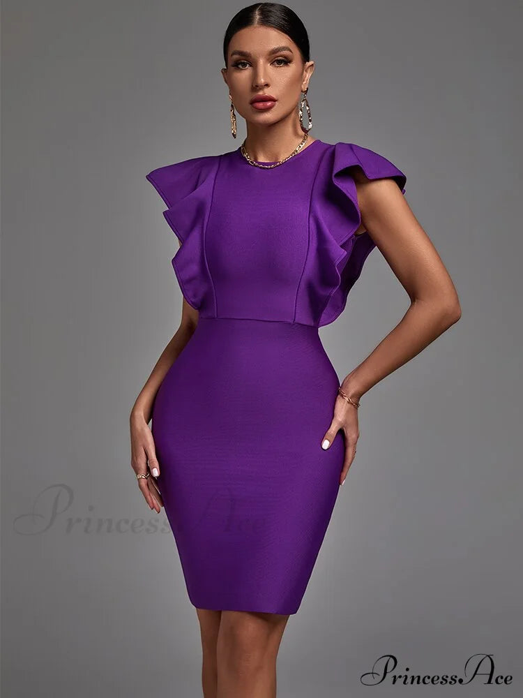 Elegant Sexy Ruffle Club Party Dress