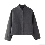 Elegant Solid Wool One Button Overcoat