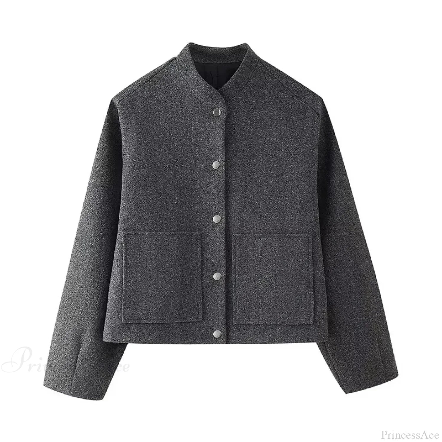 Elegant Solid Wool One Button Overcoat
