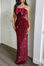 Elegant Strapless Formal Maxi Dress
