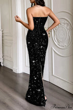 Elegant Strapless Formal Maxi Dress