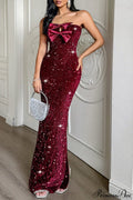 Elegant Strapless Formal Maxi Dress