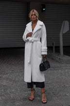 Elegant Thickened Plush Faux Fur Overcoat