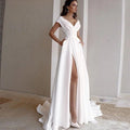 Elegant V-Neck A-Line Wedding Dress