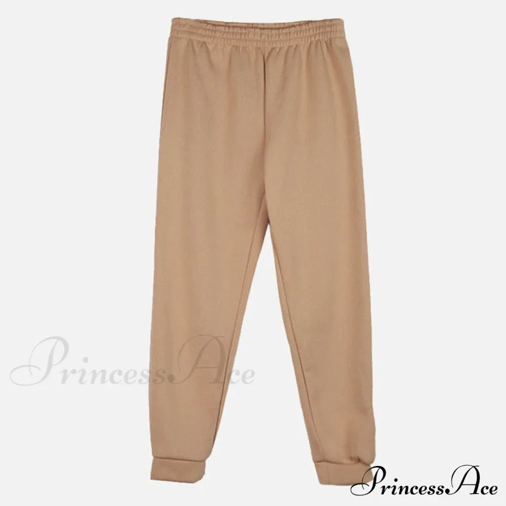 Elegant with Long Sweatshirt Women's Set and Hoodie Lace-Up Warm Pant Solid Detail