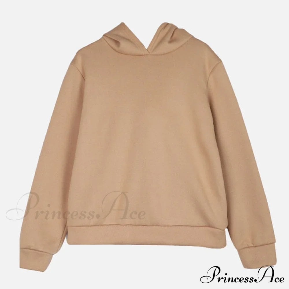 Elegant with Long Sweatshirt Women's Set and Hoodie Lace-Up Warm Pant Solid Detail