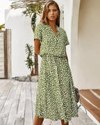 Juana Premium Vintage Midi Dress for Women for Summer Chic Silhouette Collection