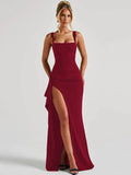 Elena Draped Slit Maxi Dress