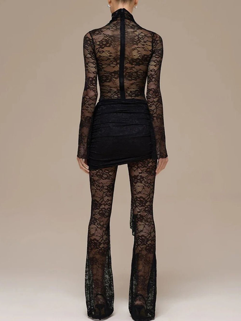 Elena Lace Sheer Draped Jumpsuit
