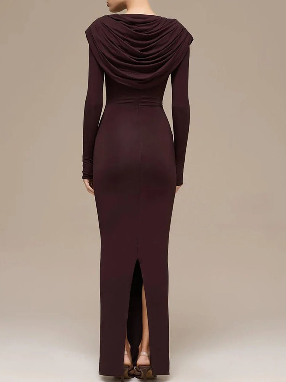 Elena Ruched Long Sleeve Maxi Dress