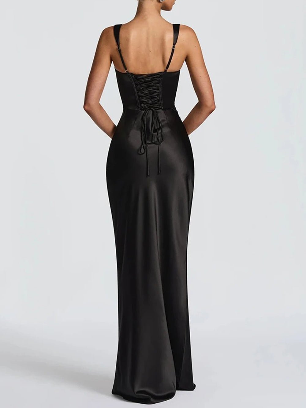 Elena Ruched Square-Neck Maxi Dress