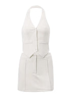 Elena Sleek V-Neck Mini Set