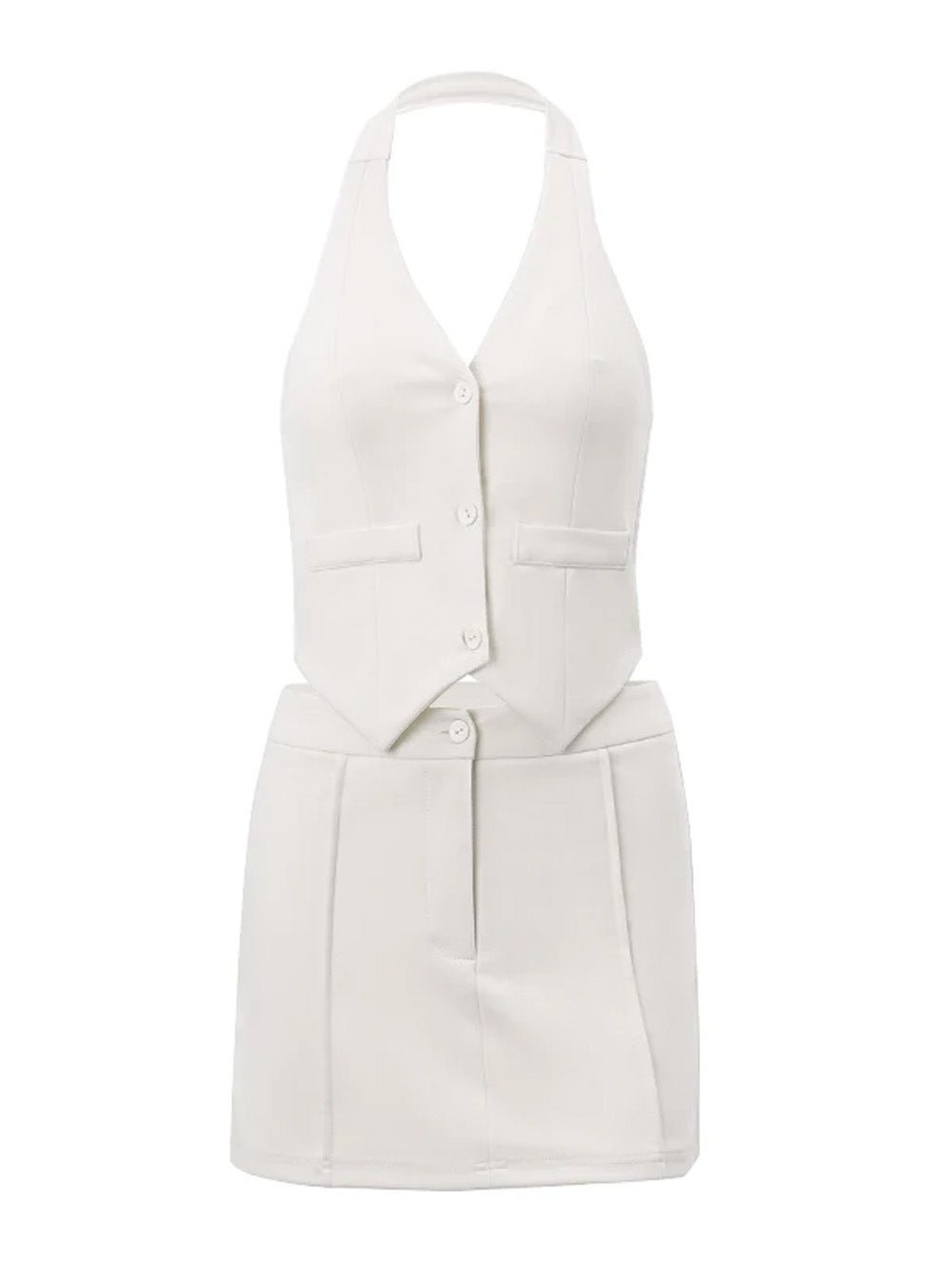 Elena Sleek V-Neck Mini Set