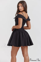 Elida Black Stylish Mini Dress