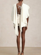 Elise Cape Ruffle Mini Dress