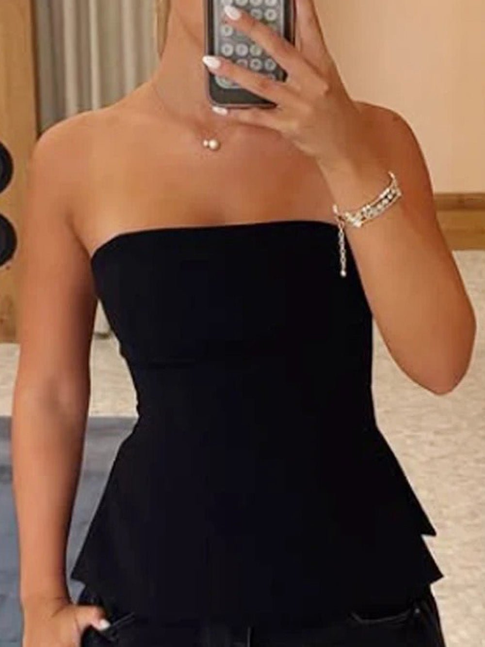 Elise Ruffled Corset Tube Top