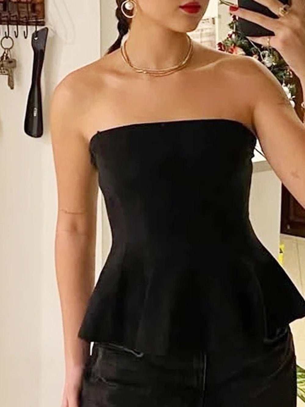 Elise Ruffled Corset Tube Top