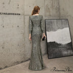Ella long-sleeve sequined Charming formal fishtail dress