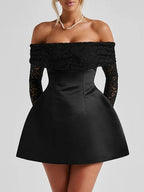 Elodie Off Shoulder Lace Mini Dress