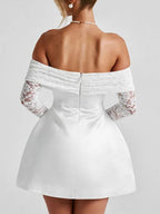 Elodie Off Shoulder Lace Mini Dress