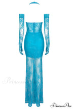 Elsa Halterneck Stylish See-through Maxi Dress