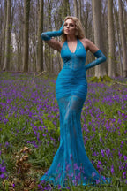 Elsa Halterneck Stylish See-through Maxi Dress