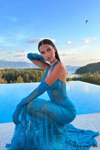 Elsa Halterneck Stylish See-through Maxi Dress