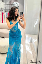 Elsa Halterneck Stylish See-through Maxi Dress