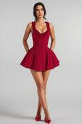 Naomi Red Strapless Ruffle Mini Dress
