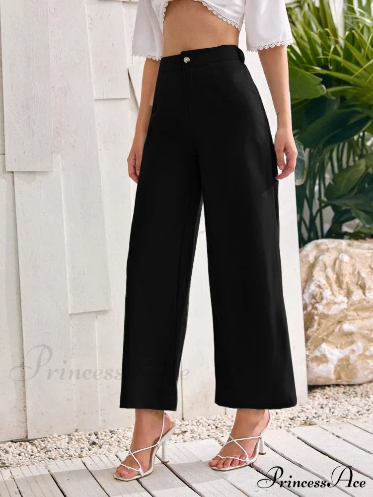 High Waist Wide Leg Trousers