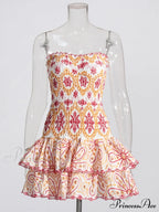 Embroidered Design Tube Charming Ruched Mini Dress