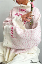Embroidered Distressed Pullover Sweater