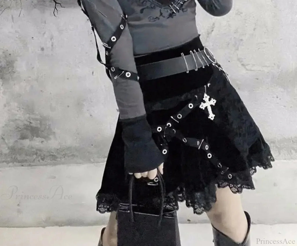 Embroidered Lace Half A-line Skirt