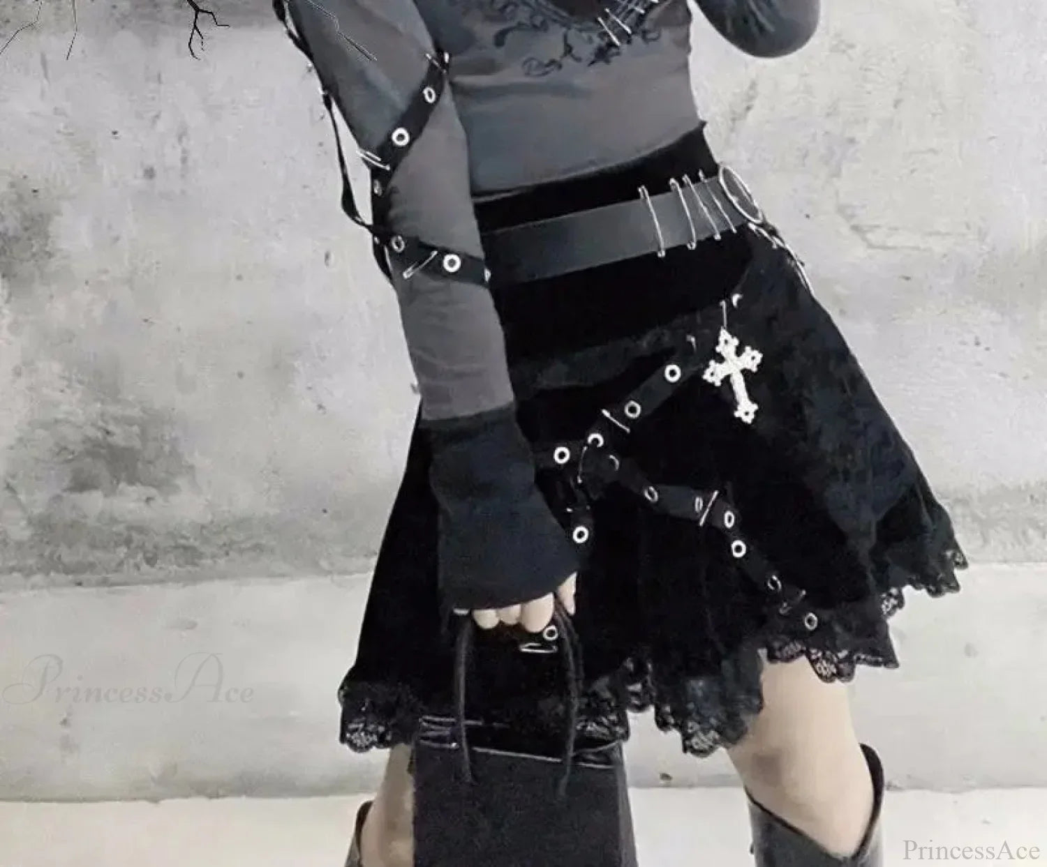 Embroidered Lace Half A-line Skirt