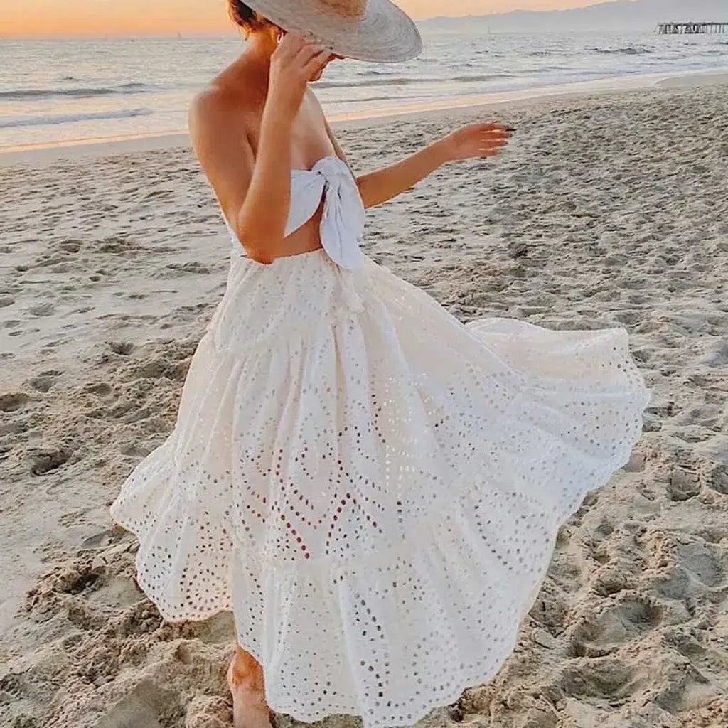 Embroidery High Waist Boho Skirt