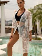 Embroidery Mesh Bikini Cover Up